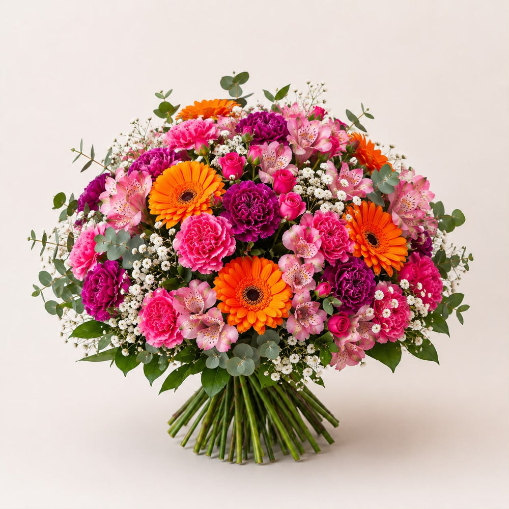 Somon Gerbera ve Karanfil Buketi - Standart