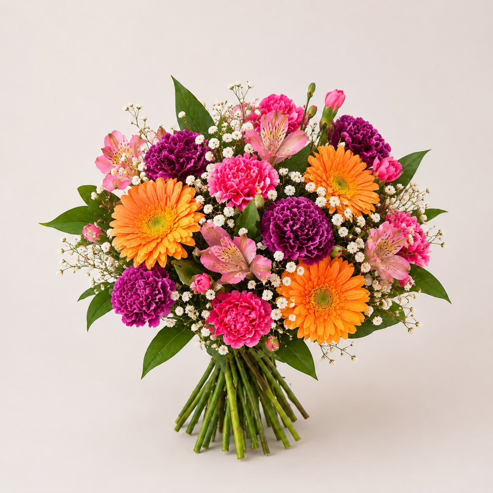 Somon Gerbera ve Karanfil Buketi - Standart