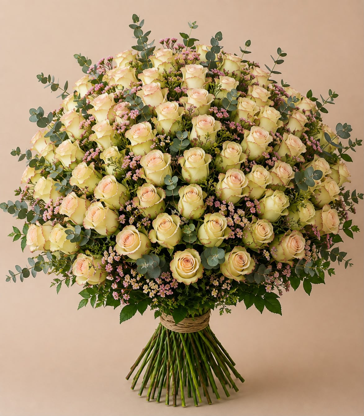 Pastel Gül Buketi - 50 Gül